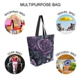 thumbnail image 7 of FORMRS Womens Canvas Tote Bag with Zipper Inner Pocket Shoulder Handbag, Roses and Pearls, 7 of 7