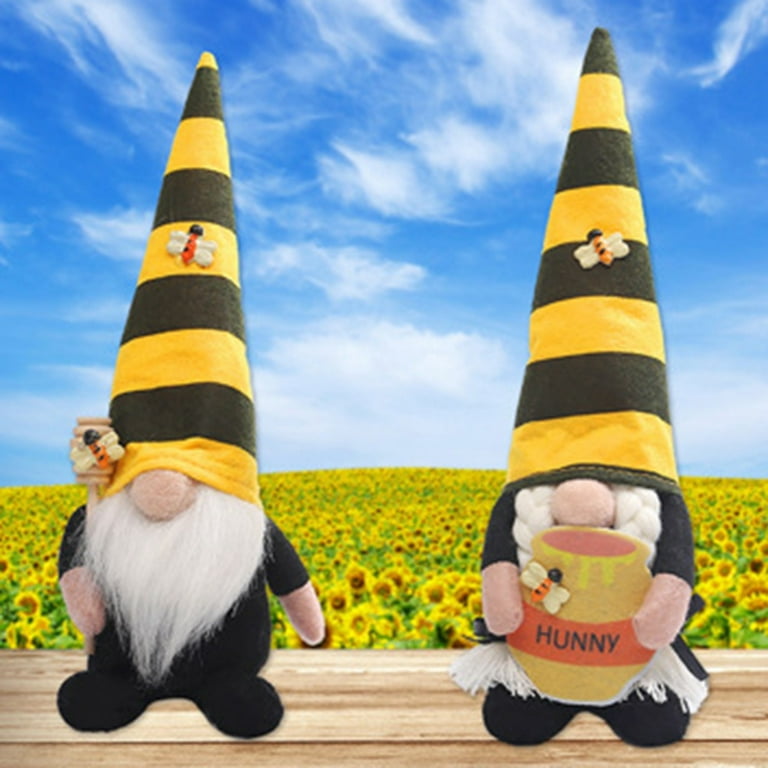 Set of 2 Bumble Bee Striped Gnome Farmhouse Kitchen Decor