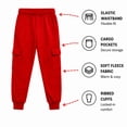 thumbnail image 5 of Quad Seven Boys Sweatpants Soft Active Fleece Cargo and Basic Jogger Pants with Pockets 4 Pack, 5 of 7