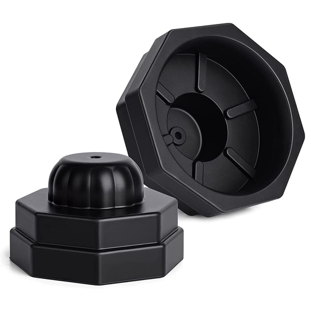 Cateissary Sellador de tarros universales de 2 piezas, tapas de vacío para sellar botellas de boca ancha, accesorio para granos de salsa, Cocina y Comedor Negro