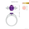 thumbnail image 4 of ANGARA Natural 2.28 ct Amethyst Criss Cross Ring with Diamonds in 925 Sterling Silver for Women (Size-10x8mm) | February Birthstone, Anniversary, Jewelry Gift for Women | Natural Amethyst Ring, 4 of 9