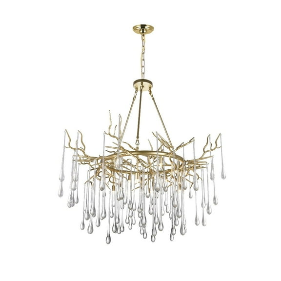 CWI Lighting Anita 12 Light Transitional Metal Chandelier in Gold