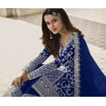thumbnail image 3 of Wedding Wear Pakistani Palazzo Suits Sewn Indian Designer Shalwar Kameez Outfits ( Blue, XXS - 34 ), 3 of 6