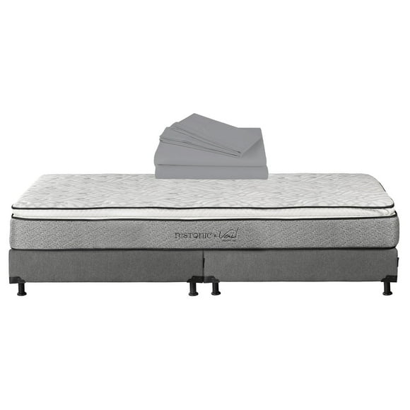 Colchón King Size Dicasa Vail + Box Base Cama + Sábanas Basic