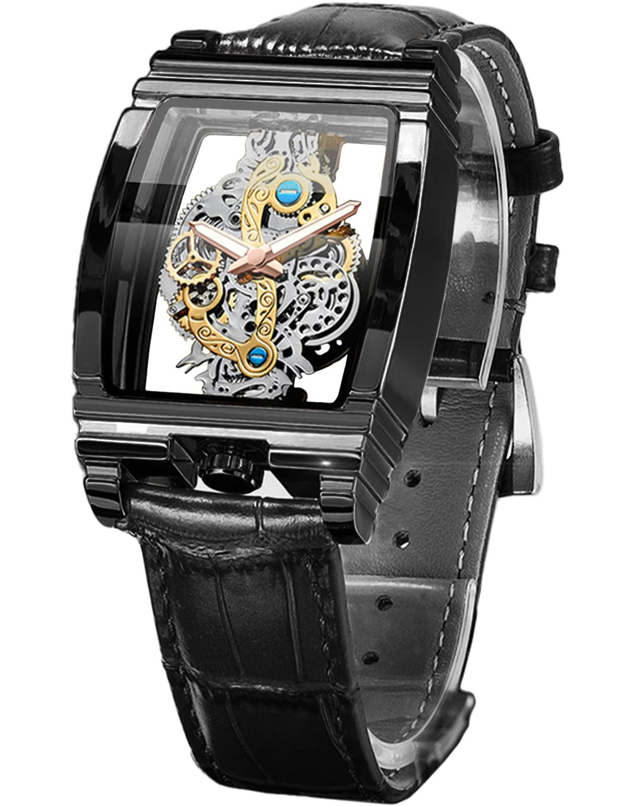 Skeleton Watch for Men - Leather, 30M Water Resistant, Luminous Markers | Stylish Business Watch