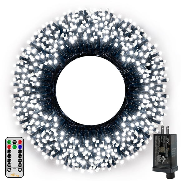 Luces navideñas Ollny 500 LED de 50 m con temporizador remoto de 8 modos IP44
