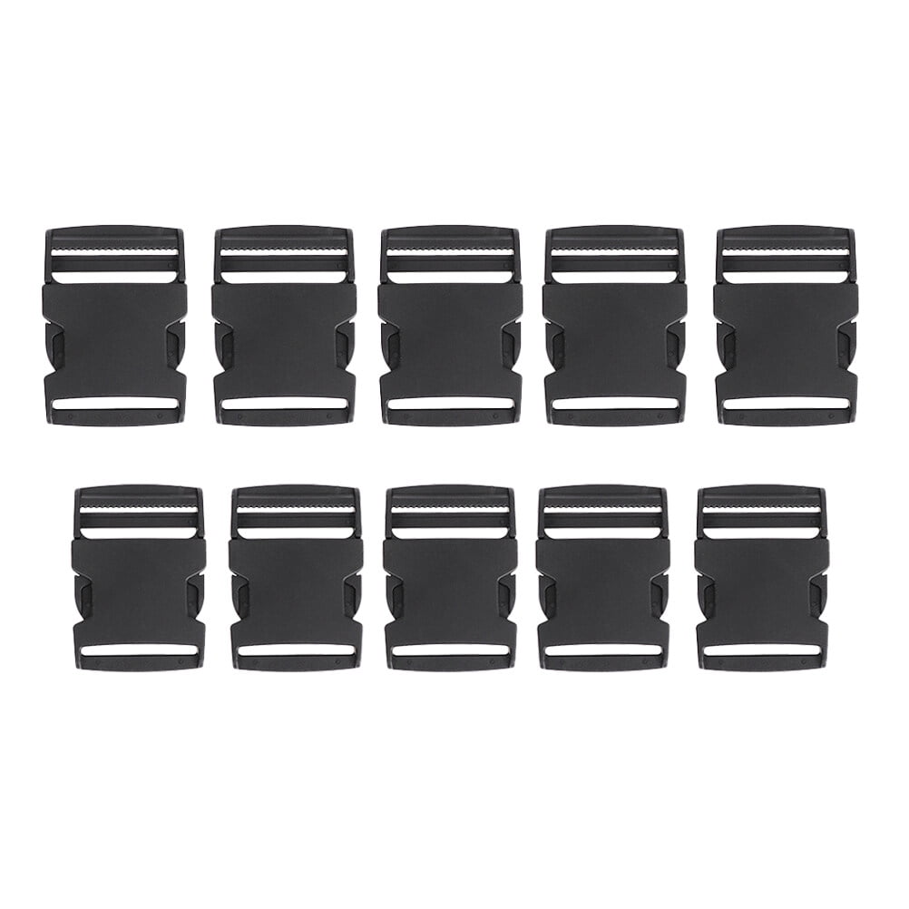 10Pcs Side Release Buckle Belt Buckles Replacement For Backpack Luggage  Black Plastic