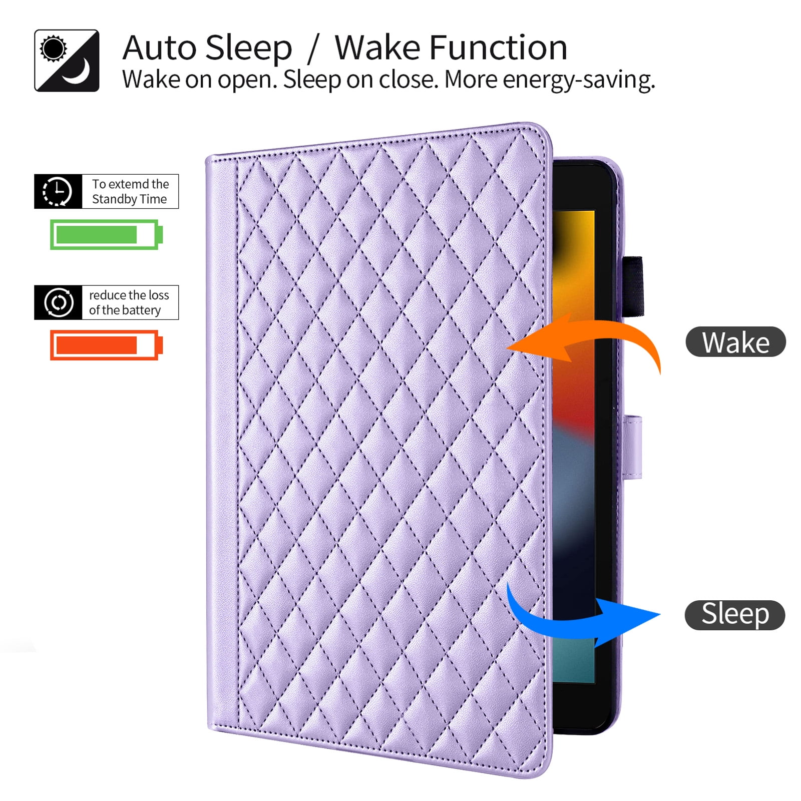 Dteck Case for iPad 9th 8th 7th Generation 10.2 inch,iPad Air 3rd Gen/iPad Pro 10.5" Magnetic PU Leather Smart Auto Wake/Sleep Folio Stand Case Card Slot Pencil Holder Cover,Purple