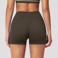 thumbnail image 5 of High Waist Yoga Shorts for Running Gym Fitness Seamless Tight Workout Bottoms with Scrunch Booty Lift and Control, M, Brown, 5 of 5