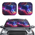 thumbnail image 2 of Bingfone Cosmic Cat Psychedelic Journey Windshield Sun Shade 2-Piece Foldable Car Front Window Sunshade for Most Sedans SUV Truck - Large, 2 of 7