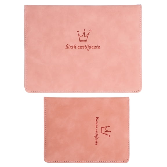 Toddmomy Birth Certificate Holder Pink Simple Sleek Design 2Pcs 8.8X6.3X0.4In