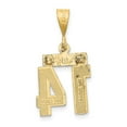 thumbnail image 5 of Auriga 14K Yellow Gold Diamond-Cut Number 14 Charm Pendant for Women, 5 of 6