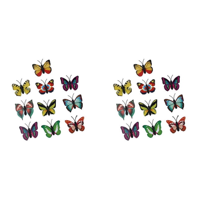 20Pzs Pegatina Decorativa DIY Decoracion de Pared de Habitacion de Casa Refrigerador Mariposa Magnetica 3D