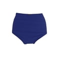 thumbnail image 2 of Calvin Klein Womens Blue Side Ruched Hipster Bikini Bottom XL, 2 of 3