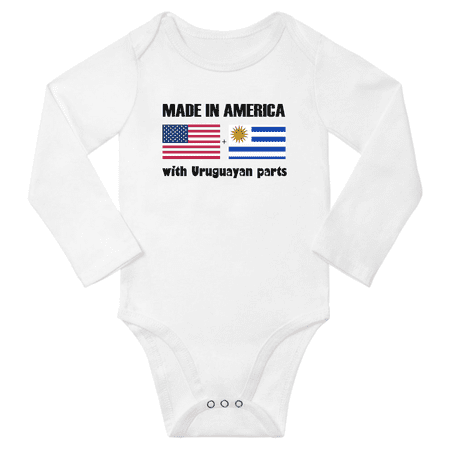 

Made in America With Uruguayan Parts Baby Long Sleeve Romper (White 18 Months)