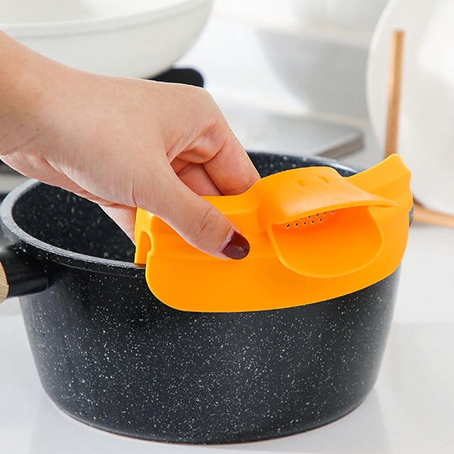 unbranded Embudo Para Verter Sopa De Silicona Amarillo Con Deflector Antigoteo Para Utensilios De Cocina