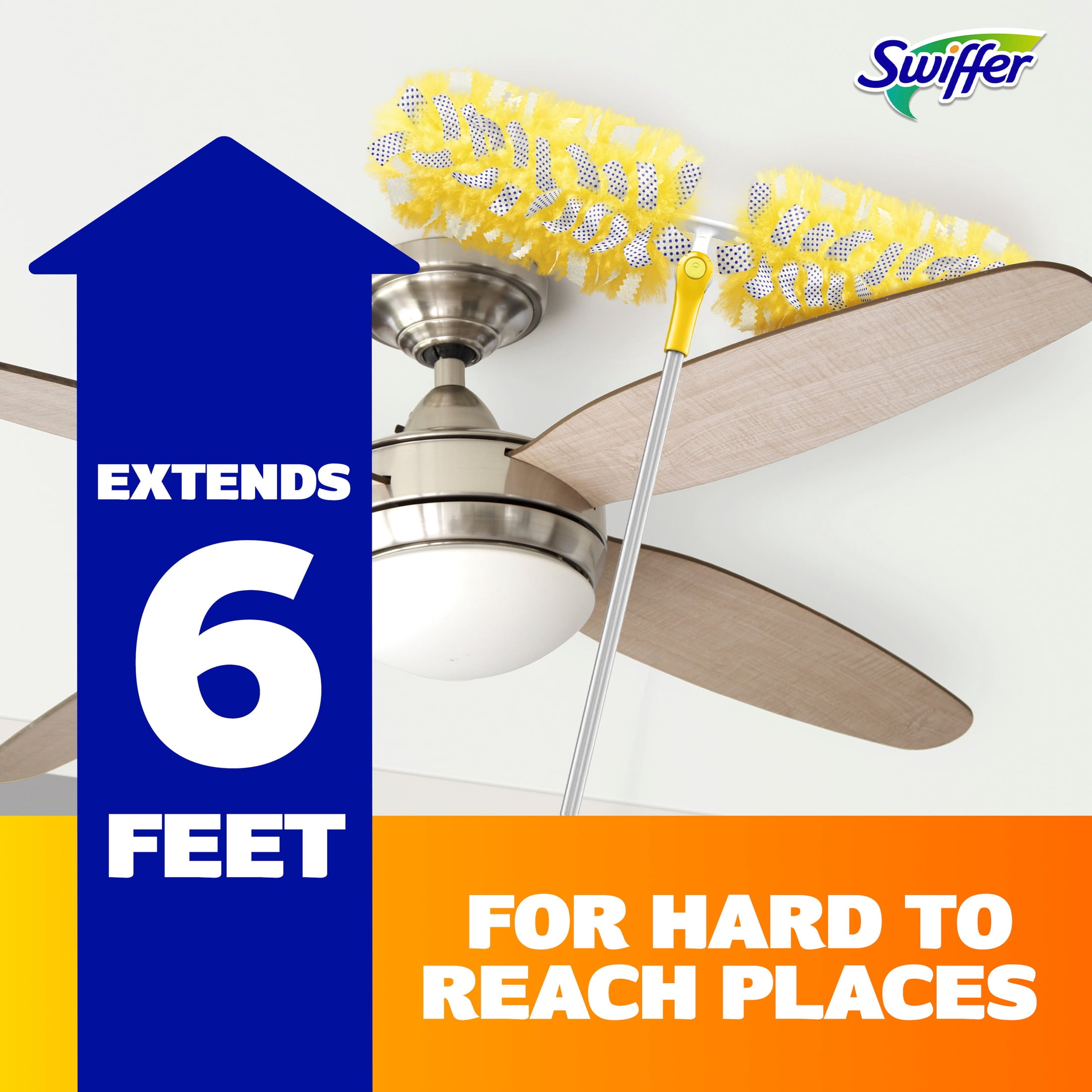 Swiffer Duster Kit with 6 ft Super Extendable Handle, Heavy Duty Starter Kit with 4 Refills