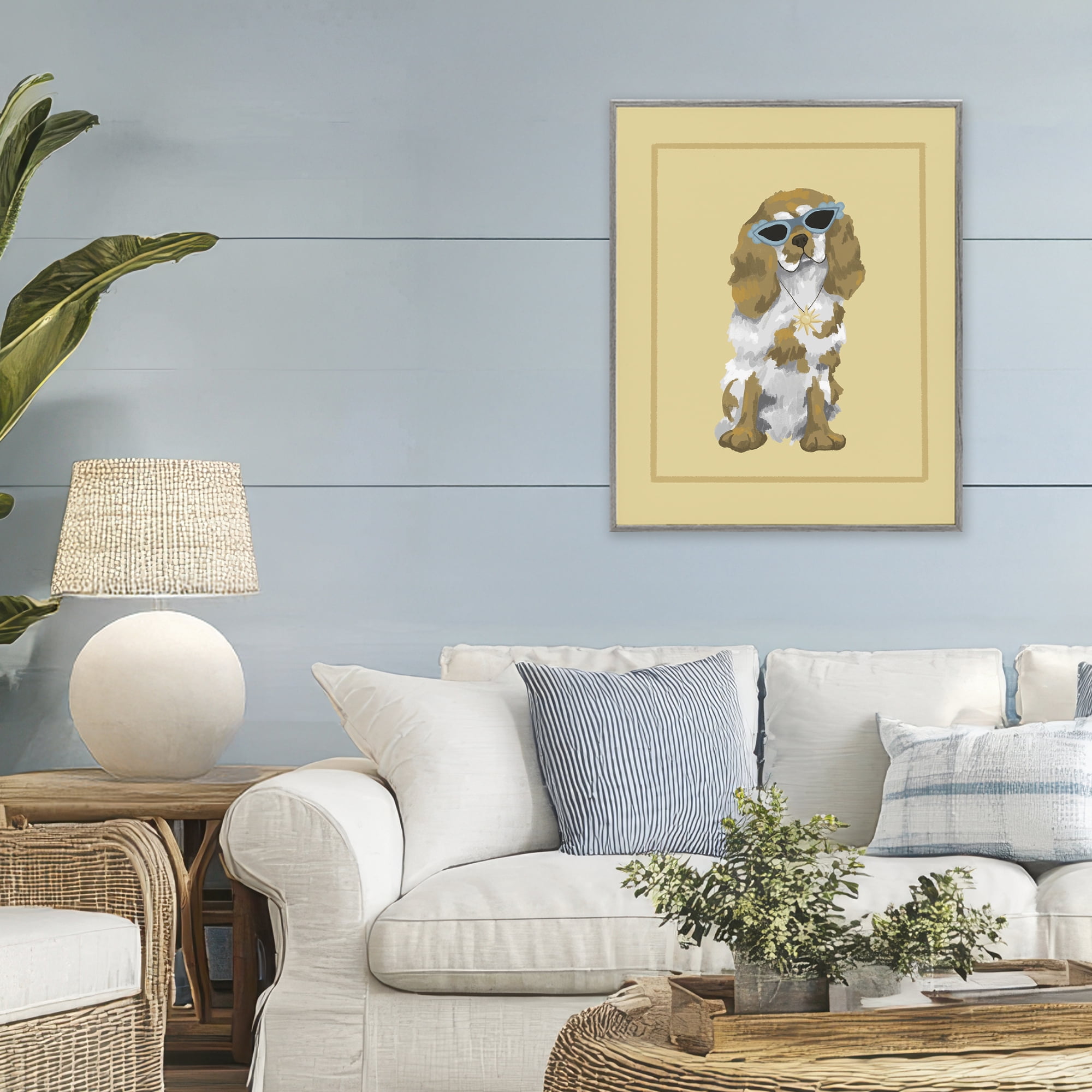 Stupell Industries Coolest Dog & Sunglasses Gray Framed Giclee Art, design by Sadie Harper