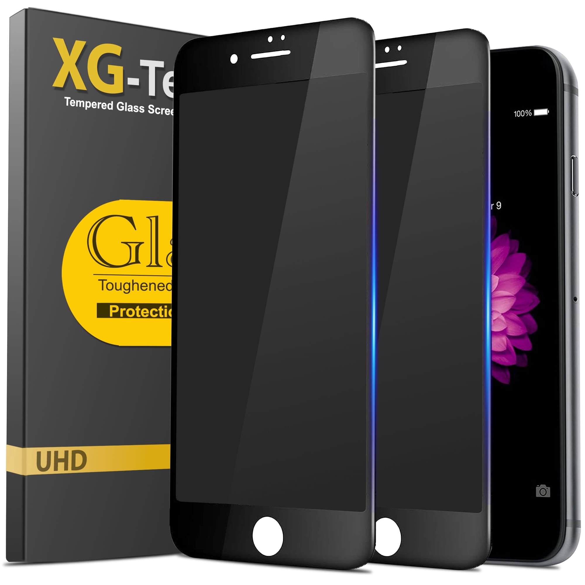NevEND For iPhone SE 3rd Gen (2022) / iPhone SE 2nd Gen (2020) / iPhone 7 / iPhone 8 Privacy Screen Protector, 2-Pack Shatterproof Tempered Glass Film 4.7''