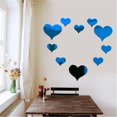 thumbnail image 4 of VogueV 10 Pcs 3D Mirror Love Heart Wall Stickers, Diy Peel-And-Stick Acrylic Decals for teen Room Nursery, Modern Romantic Home Decor, Black, 3X Big Hearts 7X Small Hearts, 4 of 5