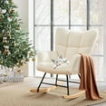 thumbnail image 2 of Smiaoer Nursery Rocking Chair, Teddy Upholstered Glider Rocker with High Backrest,Reading Chair Modern Rocking Accent Chairs Glider Recliner for Living Room, Nursery, Bedroom, 2 of 9