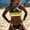 Yellow, variant on Women Two Piece Bathing Suits Bandeau Bikini Sets Color Block Strapless Swimsuit Strappy Bottom Swimwear Cutout Bathing Suit Summer Vacation Cruise Tropical Wear Blue S