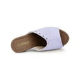 thumbnail image 4 of BLISSFUL STEP Women's Shoes Platform Chunky Heels Open Toe Rivet Faux Suede Slides Sandals Purple 5.5, 4 of 7