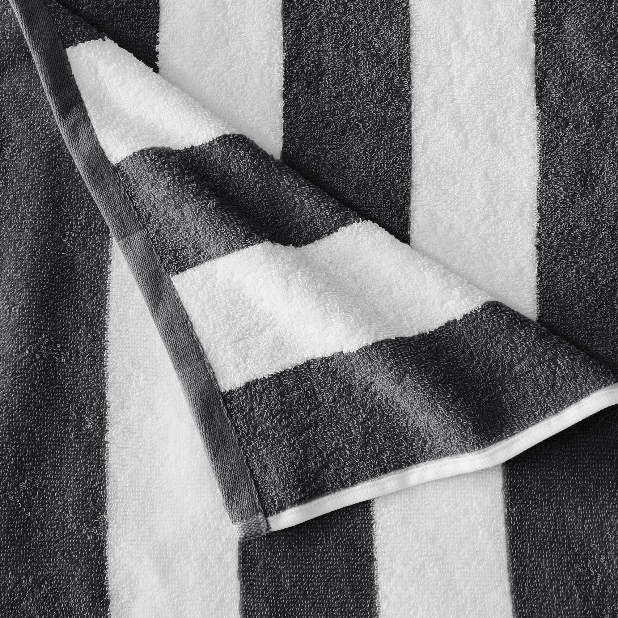 Great Bay Home Plush Cotton Durable Beach Towel (4 Pack- 30" x 60", Light Grey / Dark Grey)