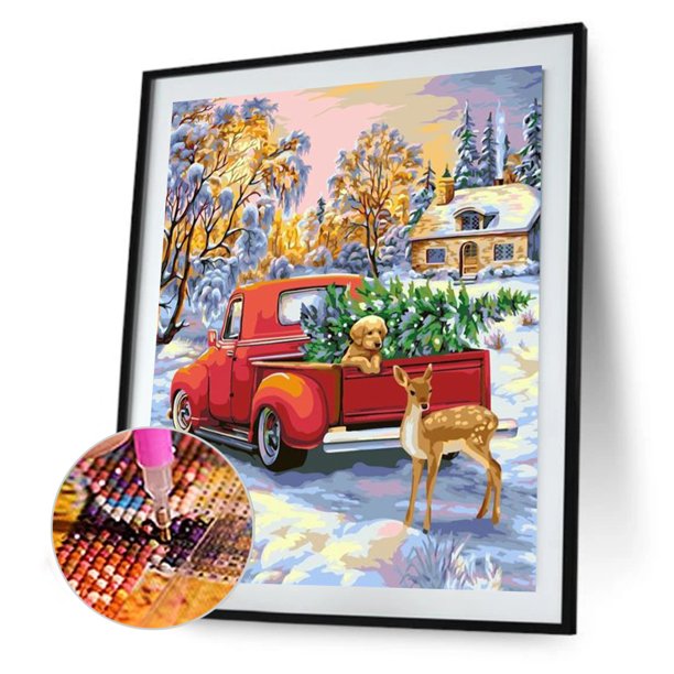 Cuadros Decorativos Kit de póster de coche rojo 5D con taladro redondo completo hecho a mano DIY Sywqhk Nuevos Originales