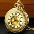 thumbnail image 4 of VIGOROSO Vintage Pocket Watch for Men Women Roman Numerals Scale Quartz Gold Fob Pocket Watches with Chain, 4 of 9