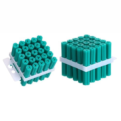 Lsupdaol 100 Pcs Expanding Plastic Concrete Anchors Screw Anchors Drywall Wall Expansion Pipe for Hollow Walls Tile Cement Bolt Expansion Tube (Green, 1/4" X 1-1/4" for #10,#11, or #12 Screws)