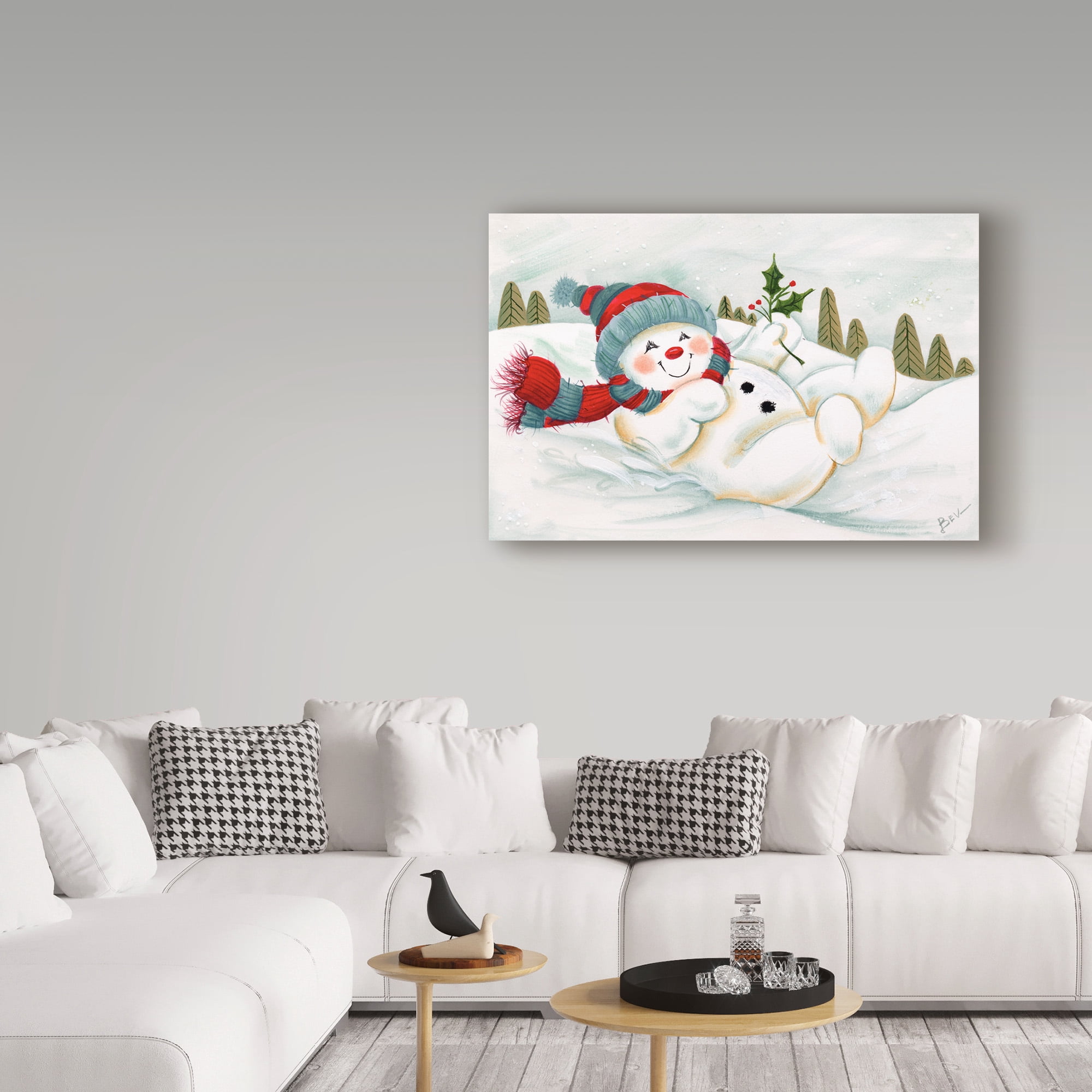 Trademark Fine Art 'Snowman Resting 1' Canvas Art by Beverly Johnston