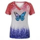 thumbnail image 4 of Tops estampados de manga corta de ocio con cuello en V de verano a la moda para mujer Fridja  zx3495, 4 of 5