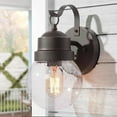 thumbnail image 2 of LNC Rust Outdoor Wall Sconce withseeded Glass Globe, 11" Vintage Exterior Light for Wet Areas, 2 of 15