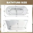 thumbnail image 3 of 55" Acrylic Freestanding Bathtub – Soaking Tub, Glossy White, Toe-Tap Drain, cUPC Certified, 3 of 5