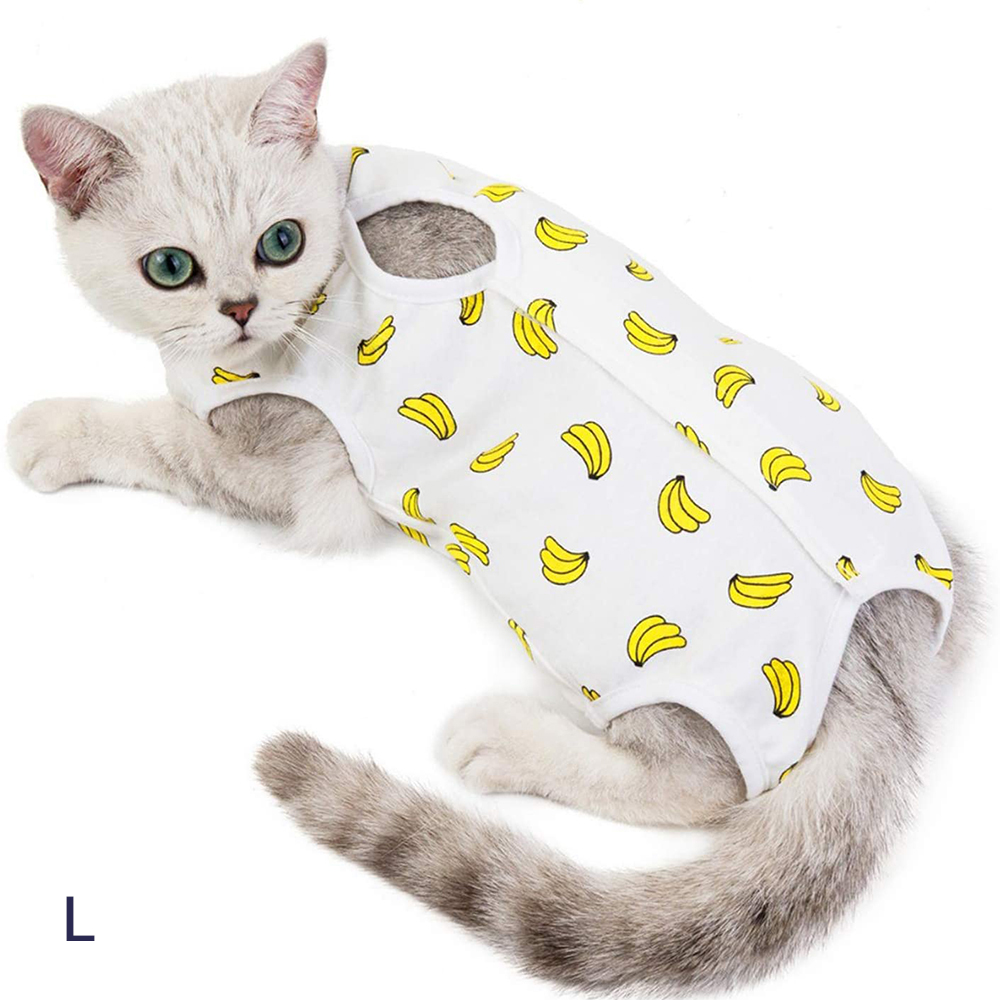 Cat Surgery Suit Banana Pattern Sterilization Recovery Cat Cloth
