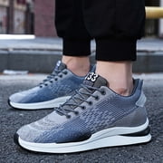 Mens Elevator Sneakers Invisible Height Increasing Elevator Shoes cloud runners 2.4 boost Taller Lightweight Breathable Mesh Upper Hidden Heel Trainers Lace-up Sports Shoes Blue 41