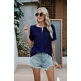 thumbnail image 5 of Womens Fashion Tops Cute Puff Sleeve Blouses for Women Dressy Casual Spring Summer Clothes Outfits for 2025 Navy Blue XL, 5 of 8