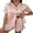 Pink, variant on DcoolMoogl Womens Satin Pajama Set Summer Short Sleeve Heart Embroidery Button Shirt + Shorts 2 Piece Pjs Set Loungewear Pink S