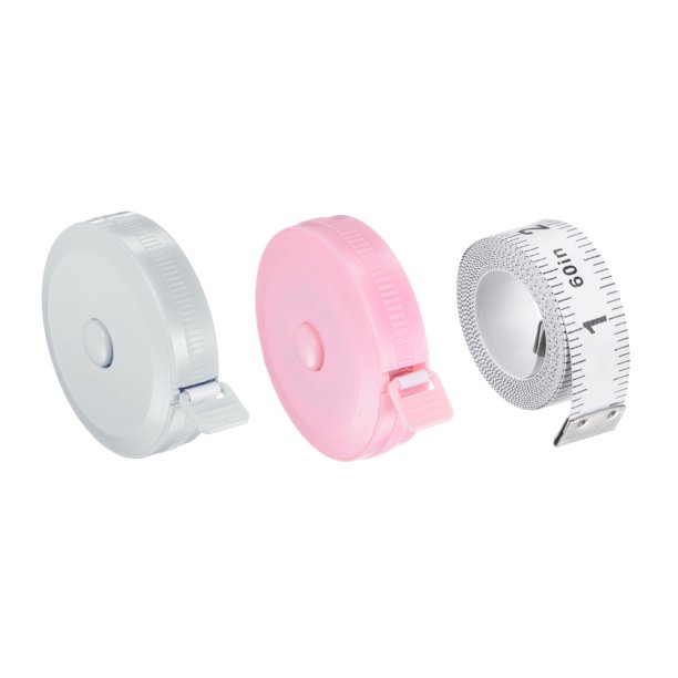 3uds Suave Cinta Métrica Juego 200cm Retráctil Medición Regla con 150cm Blanco Suave Regla para Cuerpo Tela Costura, Nórdico Azul Nórdico Rosa