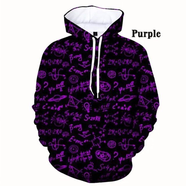 Funny 3d Hoodies Mathematical Formula Spring Autumn Hoodies Streetwear 3D Shirt Men Oversized Soft Hoody Math Enthusiast Clothes