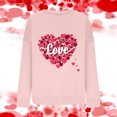 thumbnail image 5 of Meichang Sweatshirts Surdimensionnés pour Femmes Chemise de la Saint-Valentin Sweatshirt Graphique Tendance Cœur Col Rond Manches Longues, 5 of 5