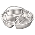 thumbnail image 2 of Plateau de Service Divisé en Acier Inoxydable, Assiette Sectionnelle pour Collations avec Poignée, Plateau Vapeur à Compartiments Multiples, Plat de Service pour Fêtes à la Maison, Rassemblements, Camping, Pique-Niques, C, 2 of 5