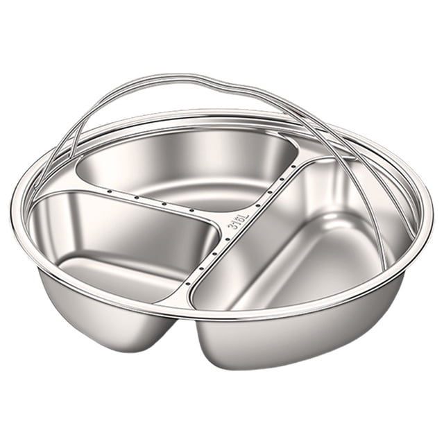 XIANXIAN Multi-Use Steam Tray with Ergonomic Handle - Sectioned Cooker Basket Insert | Anti-Scald Cooking Tool for Fast, Safe Steaming, Compact Food Separator for Healthy Kitchen Meal Preparation