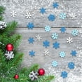 thumbnail image 7 of Vrorvz 50 Pack Christmas Ornaments Christmas Tree Decorations Outdoor Christmas Decorations Indoor Winter Snowflake Tree Hanging Easy Decor for Holiday Wreath Table Party 3.9in Blue, 7 of 7