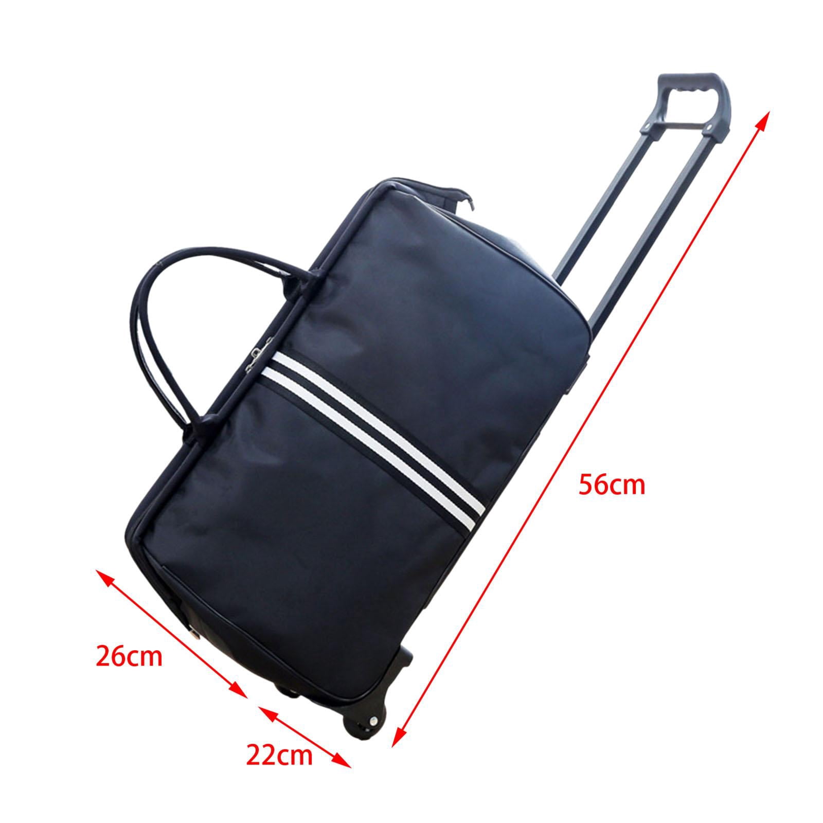 Large Capacity Weekender Bag with 2 Wheel Zipper Closure Duffel Tote with Handle A