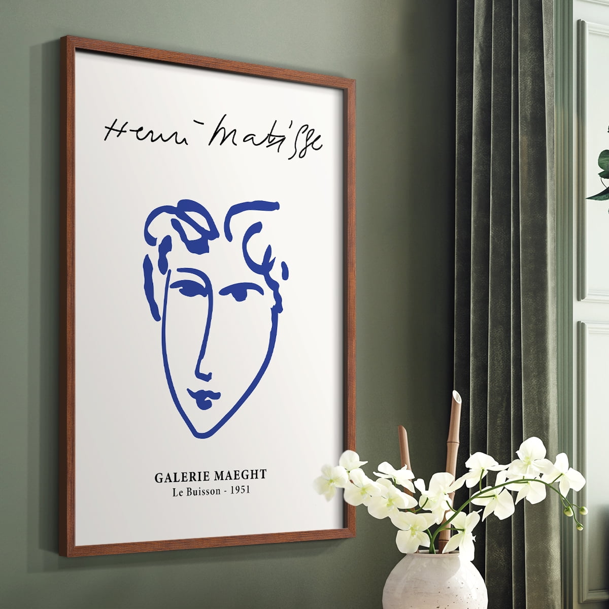 Matisse CVII Framed Print in Brown Solid Wood 8 x 10 Framed Print