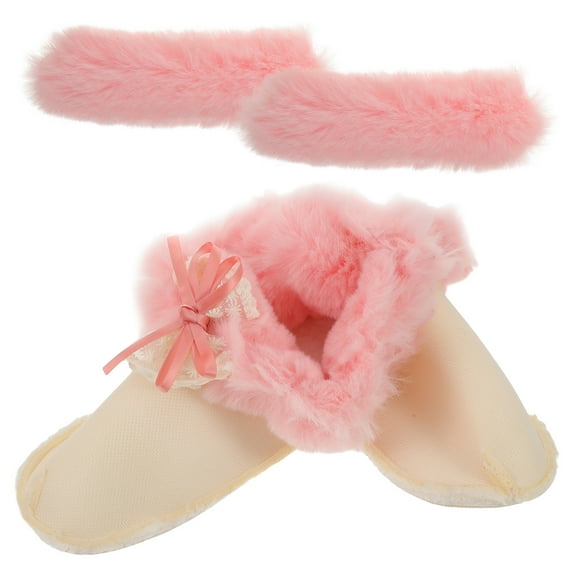 AURARMLET 1Pair Cozy Pink Plush Boot Liners Removable Soft Inner Soles for Winter Clogs