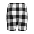 thumbnail image 4 of Picia White And Black Plaid Pajama Shorts for Men, Men's Pajama Bottoms, Sleepwear,Short Pajama Pants-Medium, 4 of 9