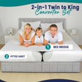thumbnail image 2 of Puente para cama EPHEDORA 2 en 1, convertidor de dos camas Twin XL a King, 2 of 7
